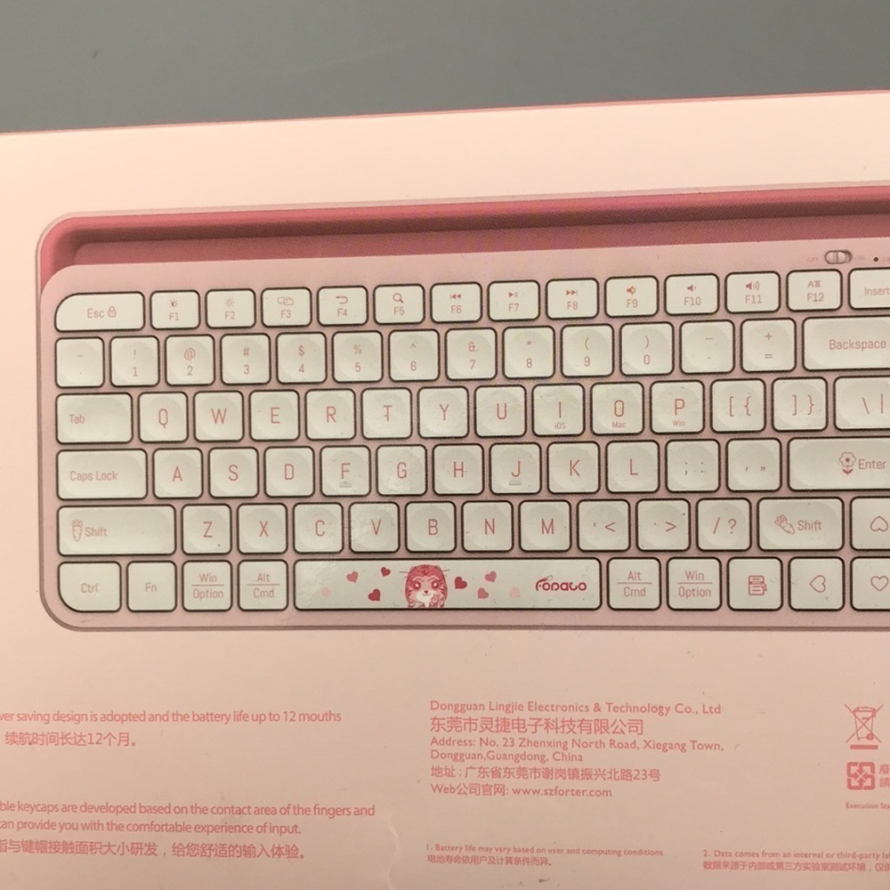 Bluetooth Wireless Keyboard Sealed in Box Pink and White - Picture 4 of 7
